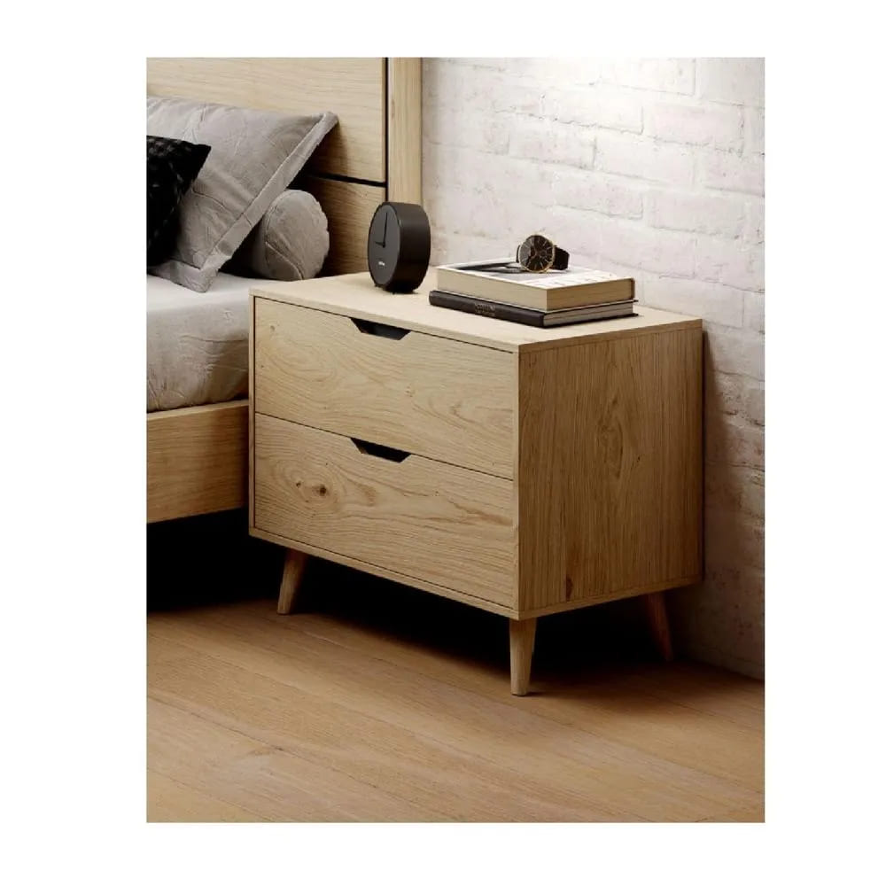 Velador Mesa de Noche Moderno Acuarius color Duna 2 cajones TU MESITA