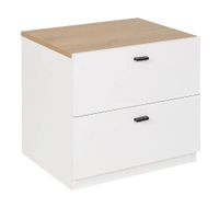 Mesa de Noche Velador Marifer color Blanco/Marrón 2 cajones TU MESITA