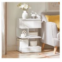 Velador Mesa de Noche Marlen color Blanco 1 cajón TU MESITA