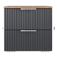 Mesa de Noche Minimalista Fedra color Gris Oscuro/Marrón 2 cajones TU MESITA