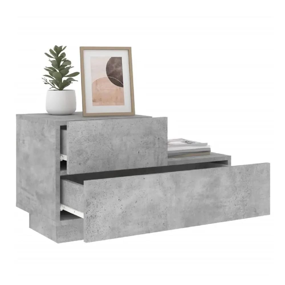 Velador Multiusos Mirtha color Gris 2 cajones TU MESITA