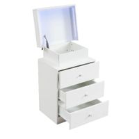 Velador Luz LED Maxi color Blanco 3 cajones con Espejo TU MESITA