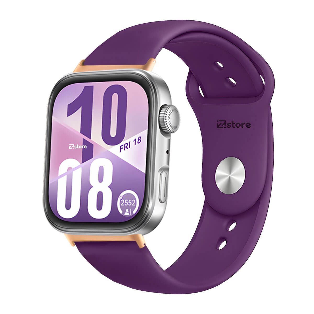 Correa Silicona Para Huawei Watch Fit 4 Broche Metal Gold Rose Morado