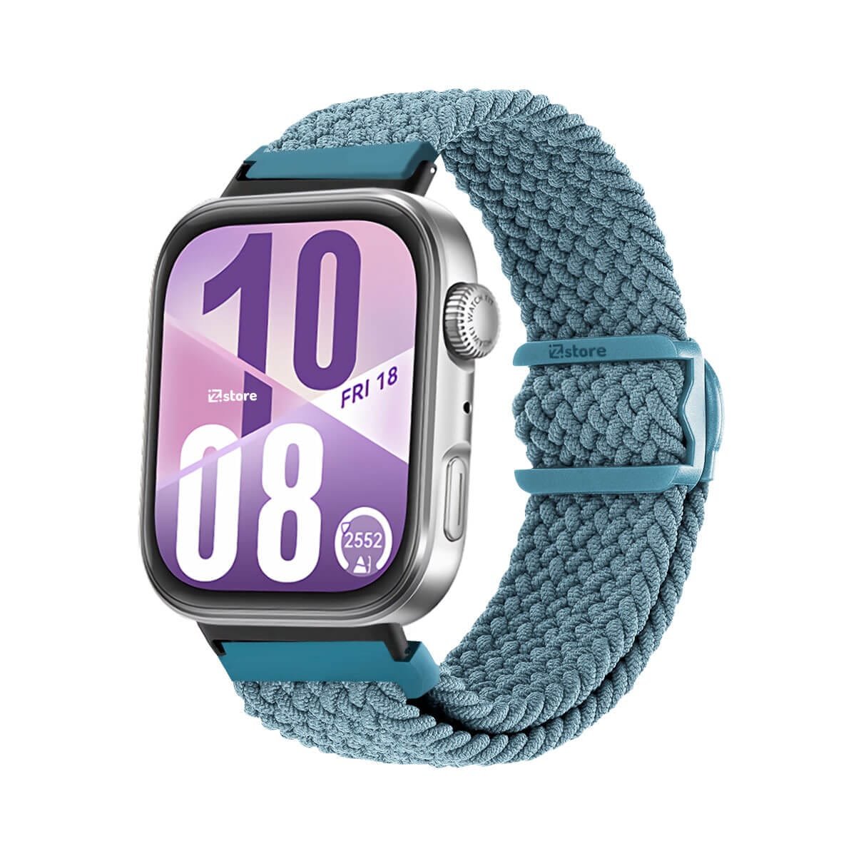 Correa de Nylon Para Huawei Watch Fit 4 Broche PVC Black Celeste