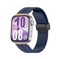 Correa Silicona Para Huawei Watch Fit 4 Broche Magnetico Gold Rose Azul Oscuro