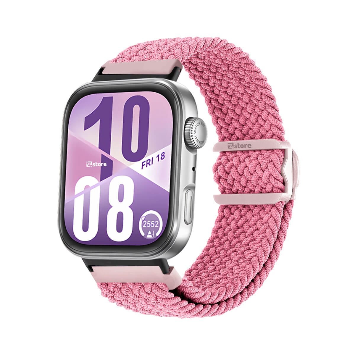 Correa de Nylon Para Huawei Watch Fit 4 Broche PVC Black Rosado