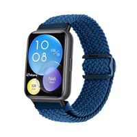 Correa de Nylon Para Huawei Watch Fit 2 Broche PVC Black Azul Oscuro