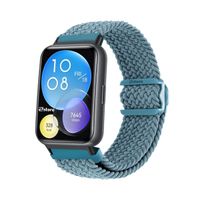 Correa de Nylon Para Huawei Watch Fit 2 Broche PVC Black Celeste