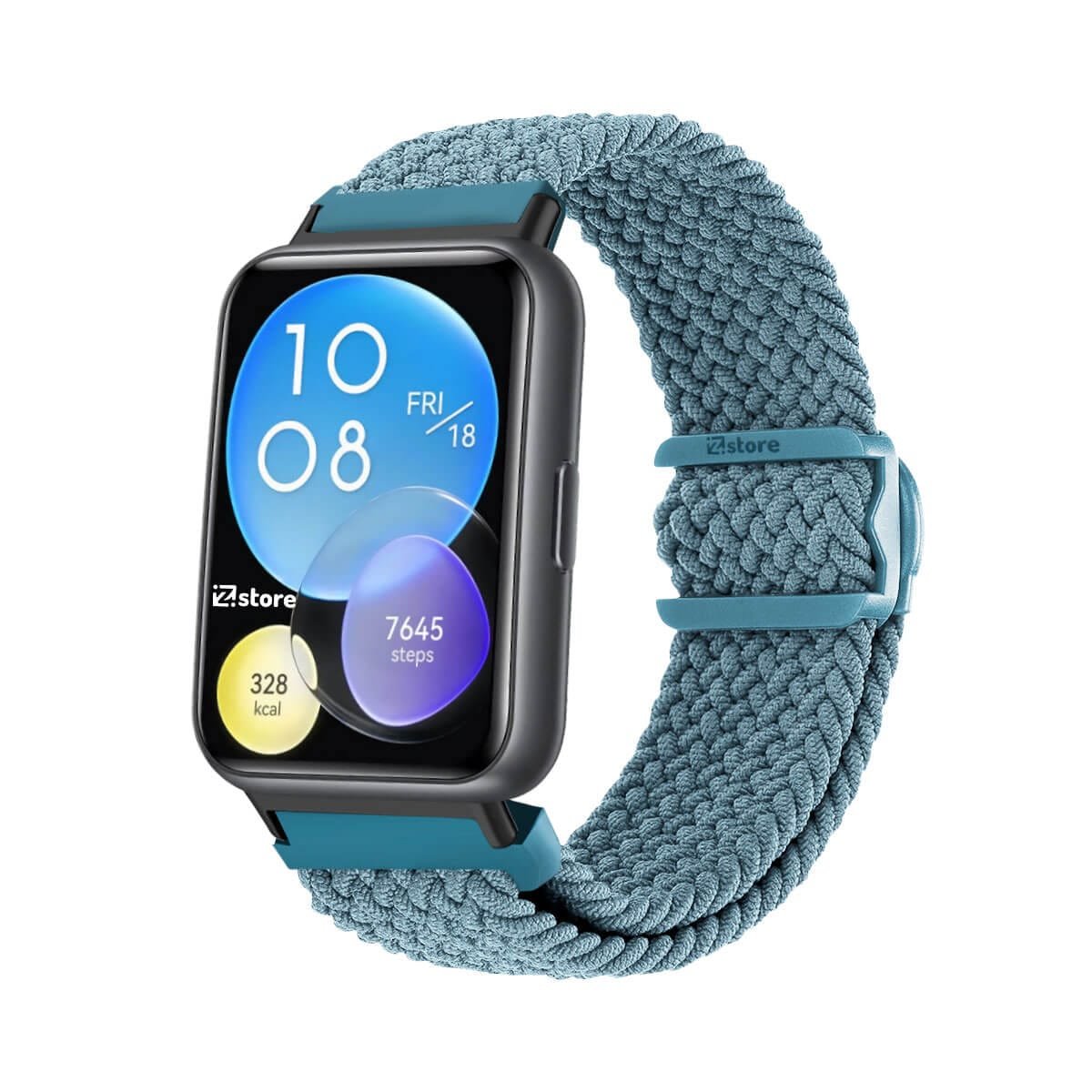Correa de Nylon Para Huawei Watch Fit 2 Broche PVC Black Celeste