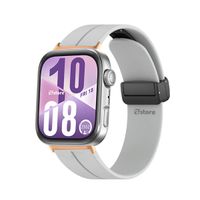 Correa Silicona Para Huawei Watch Fit 4 Broche Magnetico Gold Rose Gris Claro