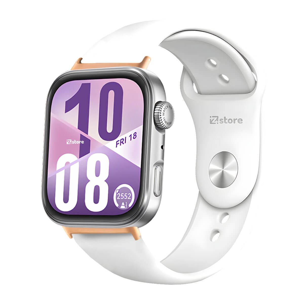 Correa Silicona Para Huawei Watch Fit 4 Broche Metal Gold Rose Blanco