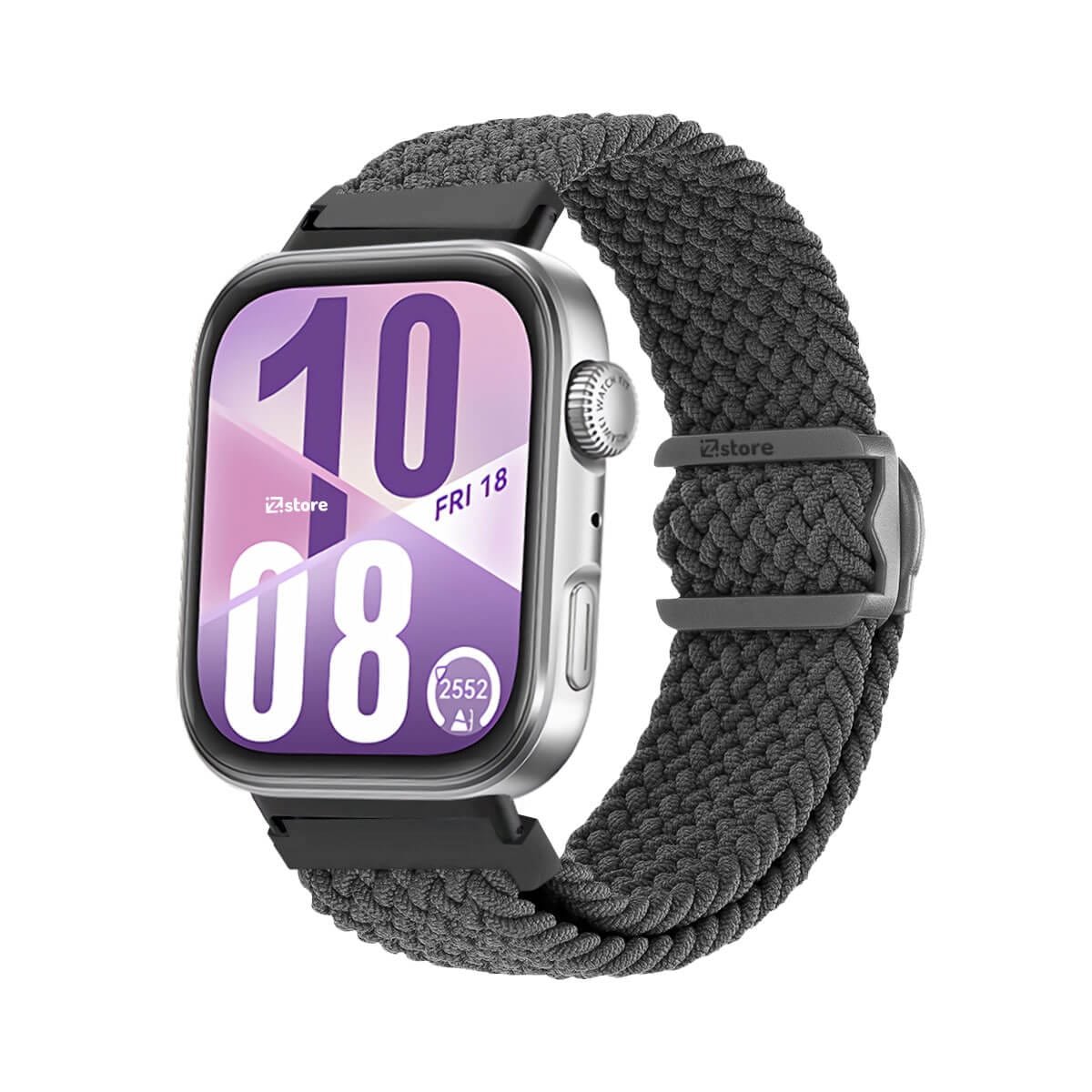 Correa de Nylon Para Huawei Watch Fit 4 Broche PVC Black Gris