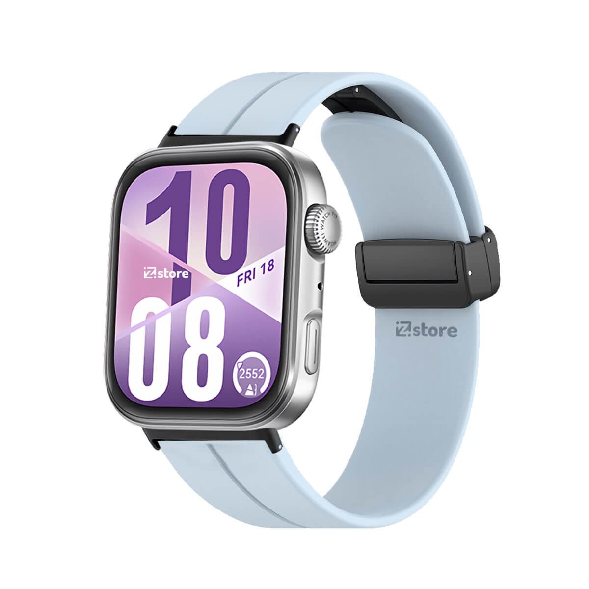 Correa Silicona Para Huawei Watch Fit 4 Broche Magnetico Black Celeste