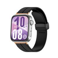 Correa Silicona Para Huawei Watch Fit 4 Broche Magnetico Gold Rose Negro