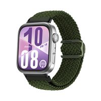Correa de Nylon Para Huawei Watch Fit 4 Broche PVC Black Verde Militar