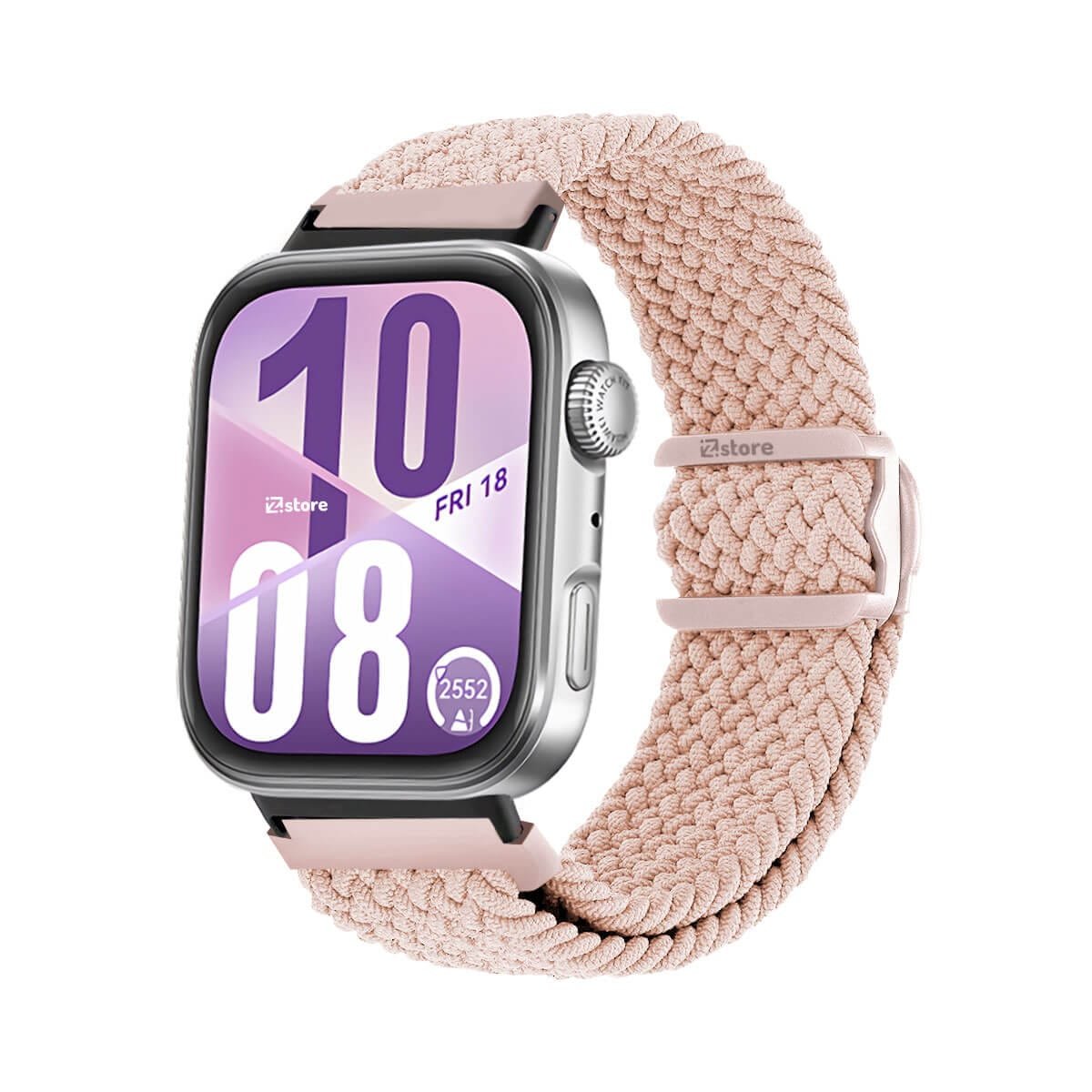 Correa de Nylon Para Huawei Watch Fit 4 Broche PVC Black Rosa