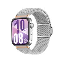 Correa de Nylon para Huawei Watch Fit 4 Broche Magnético Gold Rose Gris claro