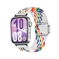 Correa de Nylon para Huawei Watch Fit 4 Broche Magnético Black Multicolor Blanco