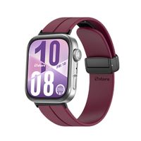 Correa Silicona Para Huawei Watch Fit 4 Broche Magnetico Black Vino