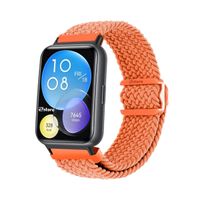 Correa de Nylon Para Huawei Watch Fit 2 Broche PVC Black Naranja