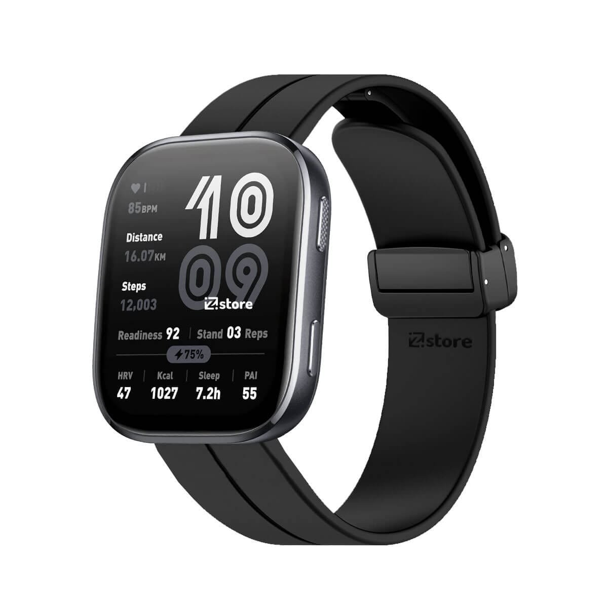 Correa Silicona Para Amazfit Bip 6 Broche Magnético Negro