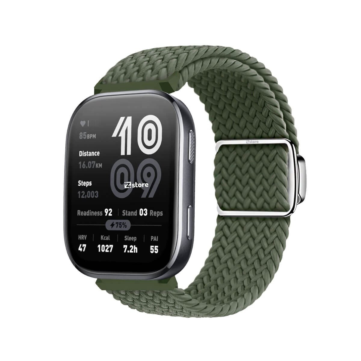 Correa de Nylon Para Amazfit Bip 6 con Broche Magnético Verde militar