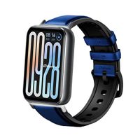 Correa de Cuero Para Xiaomi Smartband 9 Pro Silver Azul