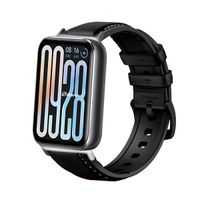 Correa de Cuero Para Xiaomi Smartband 9 Pro Silver Negro