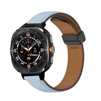 Correa de Cuero Para Samsung Galaxy Watch Ultra Magnético Celeste