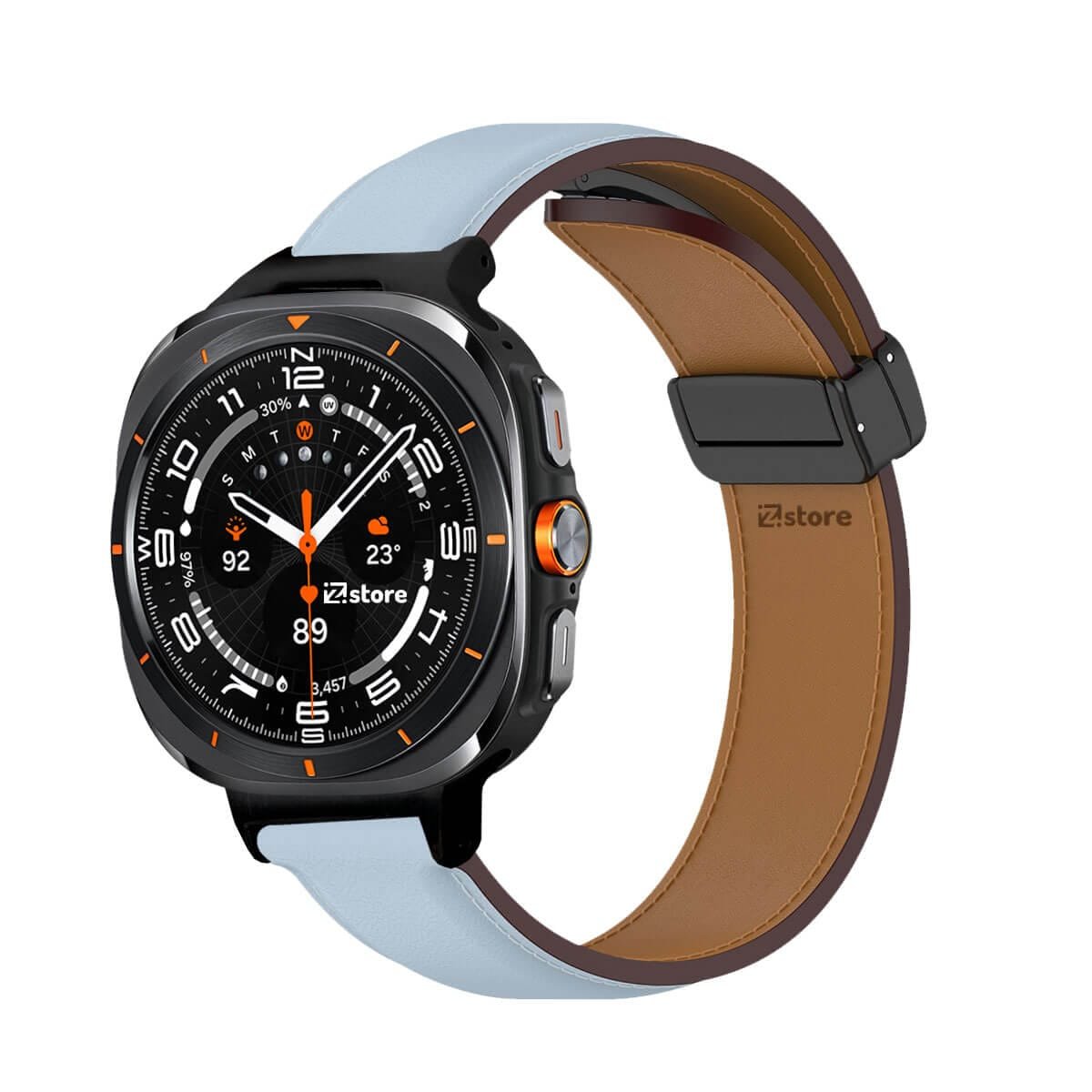 Correa de Cuero Para Samsung Galaxy Watch Ultra Magnético Celeste