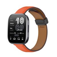 Correa de Cuero Para Amazfit Bip 6 Magnético Naranja