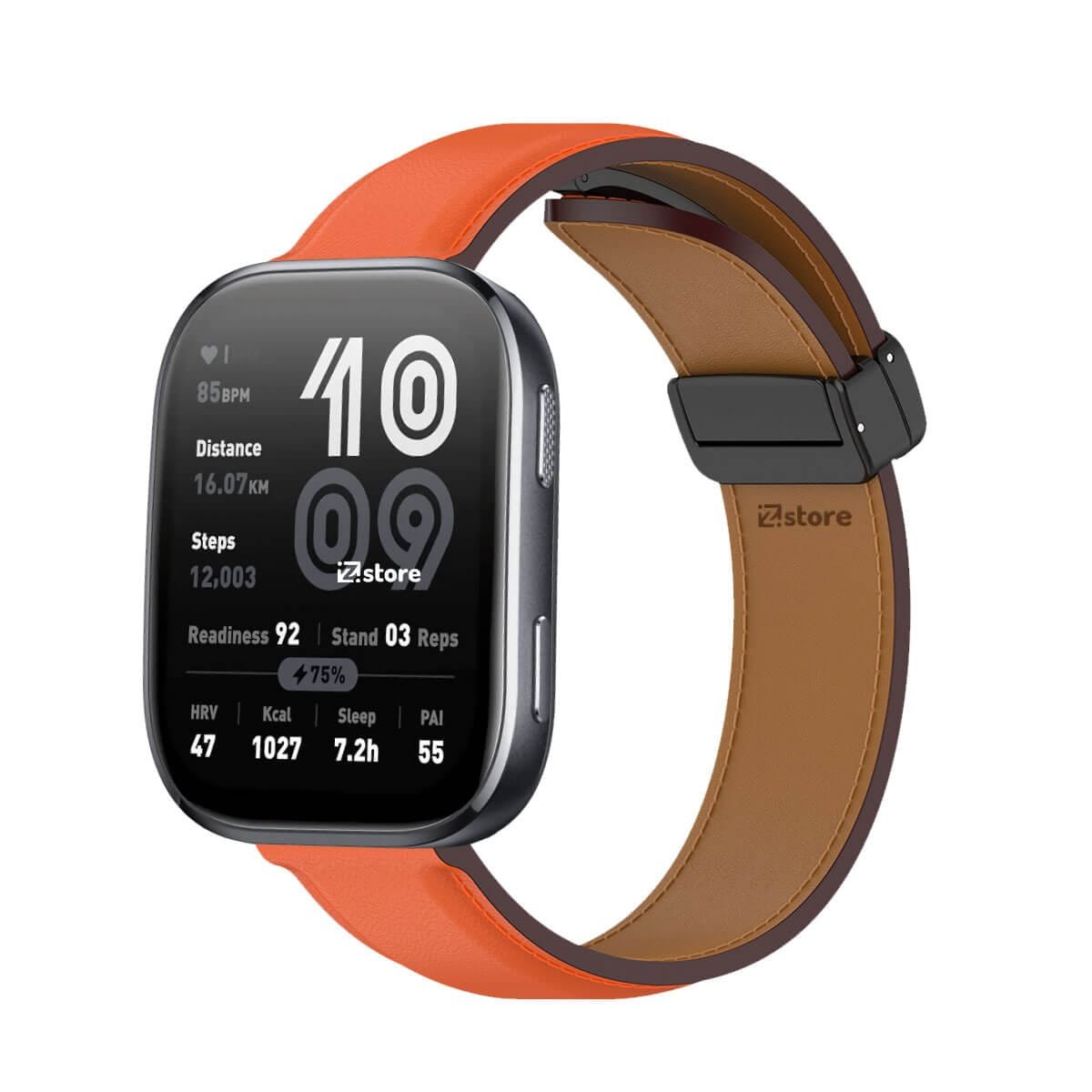 Correa de Cuero Para Amazfit Bip 6 Magnético Naranja