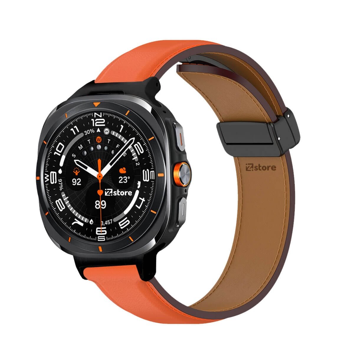 Correa de Cuero Para Samsung Galaxy Watch Ultra Magnético Naranja