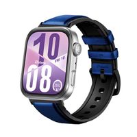 Correa de Cuero Para Huawei Watch Fit 4 Black Azul