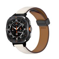 Correa de Cuero Para Samsung Galaxy Watch Ultra Magnético Crema