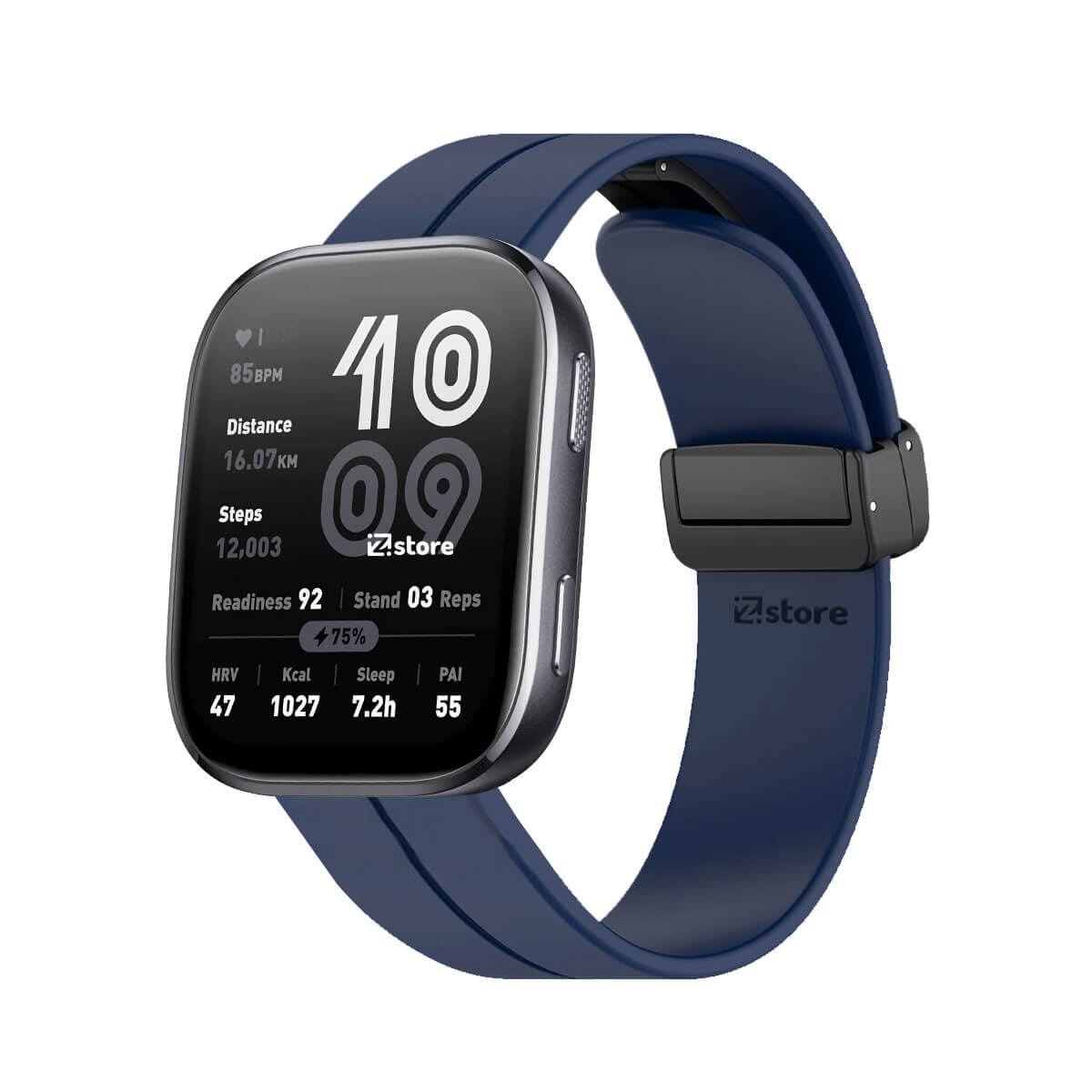 Correa Silicona Para Amazfit Bip 6 Broche Magnético Azul Oscuro