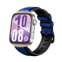 Correa de Cuero Para Huawei Watch Fit 4 Gold Rose Azul