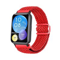 Correa de Nylon Para Huawei Watch Fit 2 Broche PVC Black Rojo