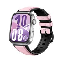Correa de Cuero Para Huawei Watch Fit 4 Black Rosado