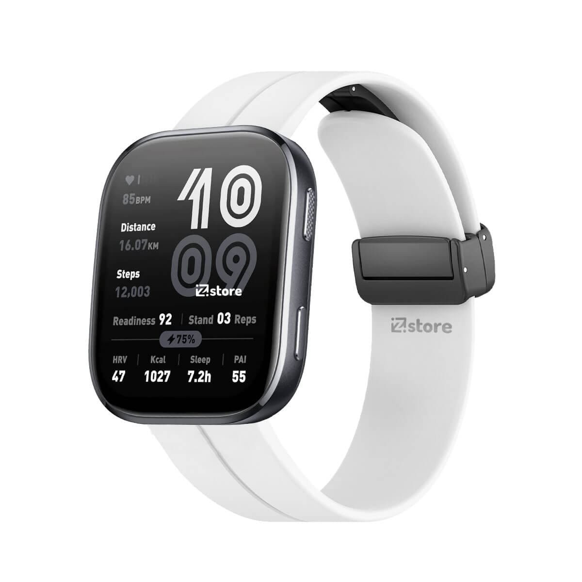 Correa Silicona Para Amazfit Bip 6 Broche Magnético Blanco