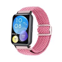 Correa de Nylon Para Huawei Watch Fit 2 Broche PVC Black Rosado