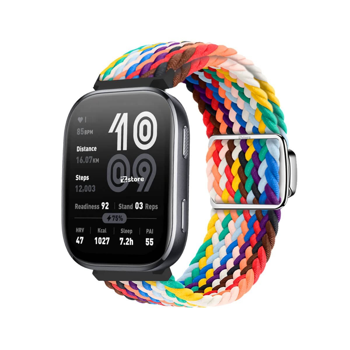 Correa de Nylon Para Amazfit Bip 6 con Broche Magnético Multicolor Negro