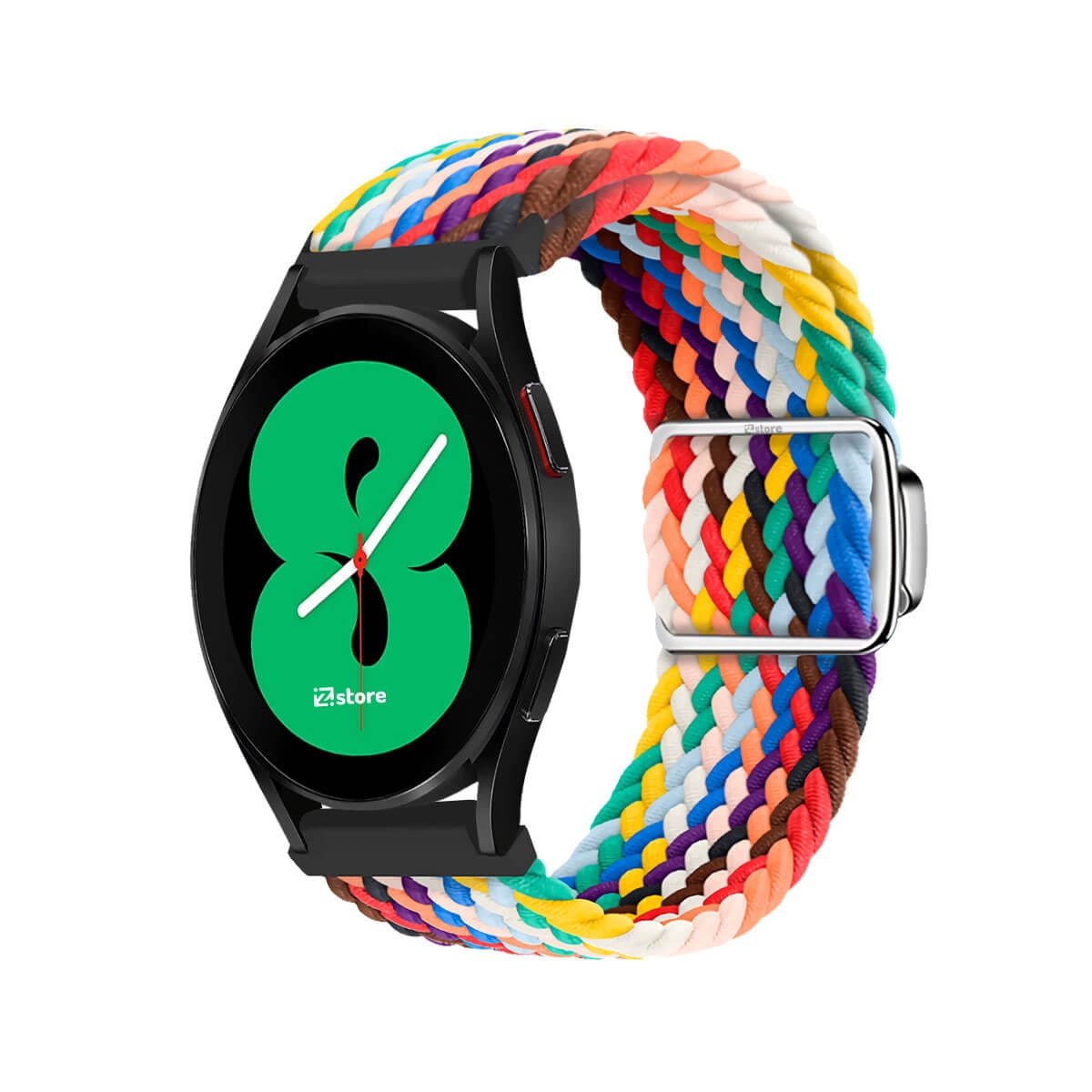 Correa de Nylon Para Samsung Galaxy Watch 4 con Broche Magnético Multicolor Negro
