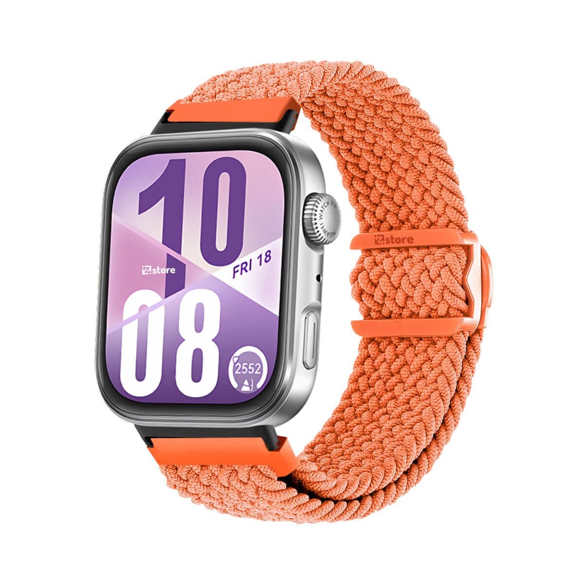 Correa de Nylon Para Huawei Watch Fit 4 Broche PVC Black Naranja