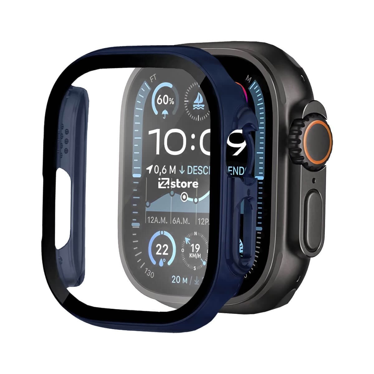 Case Protector Para Apple Watch Serie 1-10 49mm Azul Oscuro