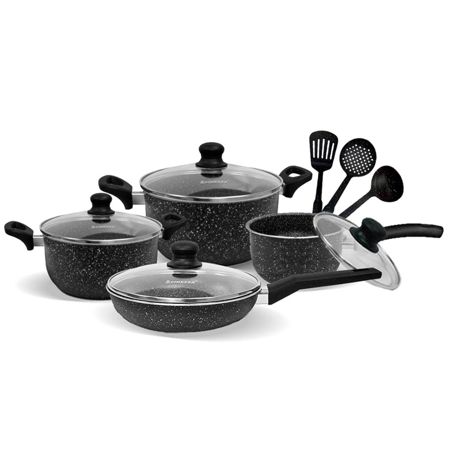 SET DE OLLAS DE ULTRAGRANITO 11 PZAS FZ-X1705M Negro