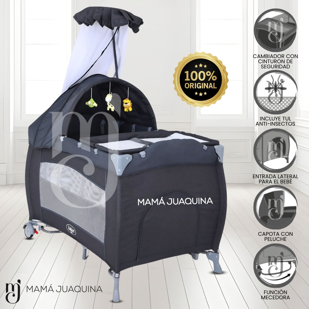 Cuna Corral «VIENA STOKKER» 2 en 1 Gris - copy