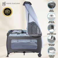 Cuna Corral de Lujo «KENDALL» Gris - Azul - copy