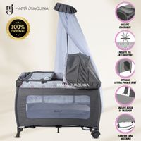 Cuna Corral de Lujo «KENDALL» Gris - Rosa