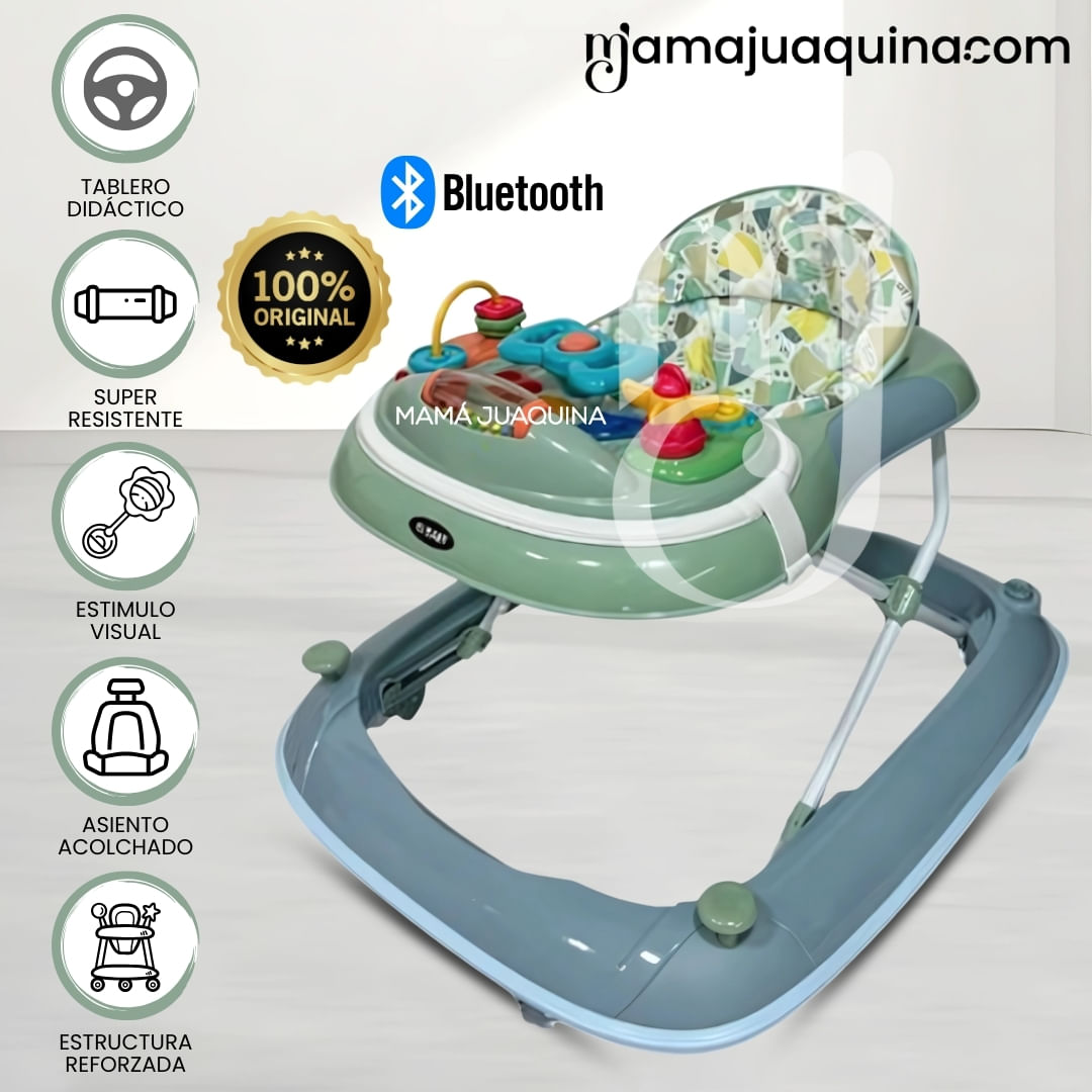 Andador Musical Plegable con Bluettoth «RUDDER» Verde